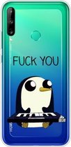 Voor Huawei P40 Lite E gekleurd tekeningpatroon zeer transparant TPU beschermhoes (pinguïn)