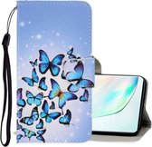 Voor Galaxy Note 10 Plus 3D Gekleurde Tekening Horizontale Flip PU Leren Case met Houder & Kaartsleuven & Portemonnee (Meerdere Vlinders)