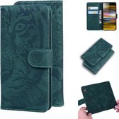 Voor Sony Xperia 10 Tiger Embossing Pattern Horizontale Flip lederen tas met houder & kaartsleuven & portemonnee (groen)