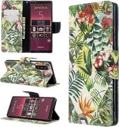 Voor Sony Xperia 5 / XZ5 3D gekleurd tekeningpatroon horizontale flip lederen tas, met houder & kaartsleuven en portemonnee (bananenblad)