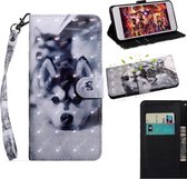 3D-schilderijpatroon Gekleurde tekening Horizontaal Flip TPU + PU lederen tas met houder & kaartsleuven & portemonnee voor Motorola E5 Play (Husky)