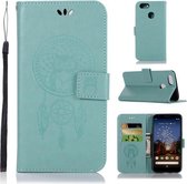 Windgong Uil Embossing Patroon Horizontale Flip Leren Case voor Google Pixel 3a XL, met houder & kaartsleuven & portemonnee (groen)