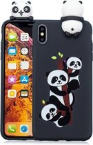 Voor iPhone XR schokbestendig Cartoon TPU beschermhoes (drie panda's)