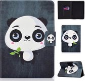 Gekleurde tekening Universal Voltage Craft Cloth TPU beschermhoes, met houder & slaap- / wekfunctie & kaartsleuven & antislipstrip voor Amazon Kindle 2019 (Panda)