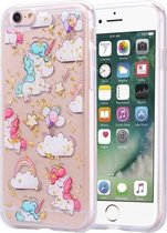 Goudfoliestijl Dropping Glue TPU zachte beschermhoes voor iPhone 6 Plus (pony)