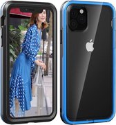 Voor iPhone 11 Pro Max 2 in 1 TPU + pc effen kleurencombinatie Drop (zwart + blauw)