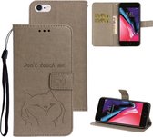 Voor iPhone 6 Plus / 6 S Plus Chai Dog Pattern Horizontale Flip lederen hoes met beugel & kaartsleuf & portemonnee & lanyard (grijs)