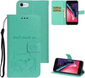 Voor iPhone 6 / 6S Chai Dog Pattern Horizontale flip lederen hoes met beugel & kaartsleuf & portemonnee & lanyard (groen)