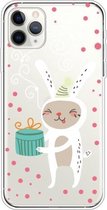 Voor iPhone 11 Pro Max Trendy schattig kerstpatroon Case Clear TPU Cover Phone Cases (Gift Rabbit)