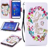 Voor Huawei P8 Lite (2017) Gekleurde tekening Patroon Horizontaal Flip TPU + PU lederen tas met houder & kaartsleuven & portemonnee & lanyard (Do What You Love)