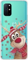 Voor OnePlus 8T Christmas Series transparante TPU beschermhoes (Smiley Deer)