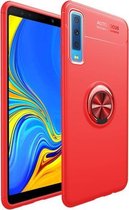 Schokbestendig TPU-hoesje voor Galaxy A7 (2018), met houder (rood)