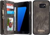 CaseMe voor Galaxy S7 Edge / G935 multifunctionele lederen billfold met afneembare magnetische pc-achterkant beschermhoes & 10 kaartsleuven & 3 geldsleuven & 2 fotolijsten & 1 ritsportemonnee