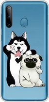 Voor Galaxy A11 / M11 schokbestendig geverfd transparant TPU beschermhoes (selfie hond)