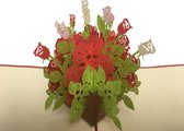 pop-up rozen kaart-Bloemen kaart -valentijn-Moederdag - Felicitatie -ansichtkaarten