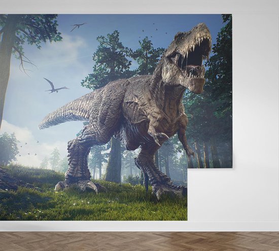 Dinosaurus T-Rex screamer massive attack - Fotobehang (in banen) - 450 x 260 cm