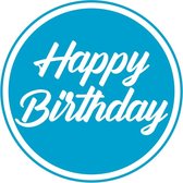 10x stuks bierviltjes/onderzetters Happy Birthday blauw 10 cm - Verjaardag versieringen