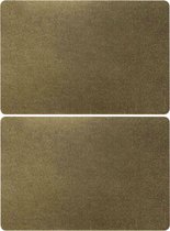 Set van 6x stuks rechthoekige placemats goud met glitters 43,5 x 28,5 cm  - Placemats/onderleggers - Tafeldecoratie