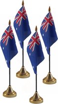 4x stuks australie tafelvlaggetje 10 x 15 cm met standaard - Landen thema feestartikelen/versieringen