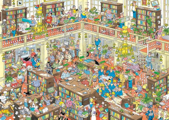 Jan van Haasteren - De Bibliotheek - 1000 stukjes puzzel - Legpuzzel