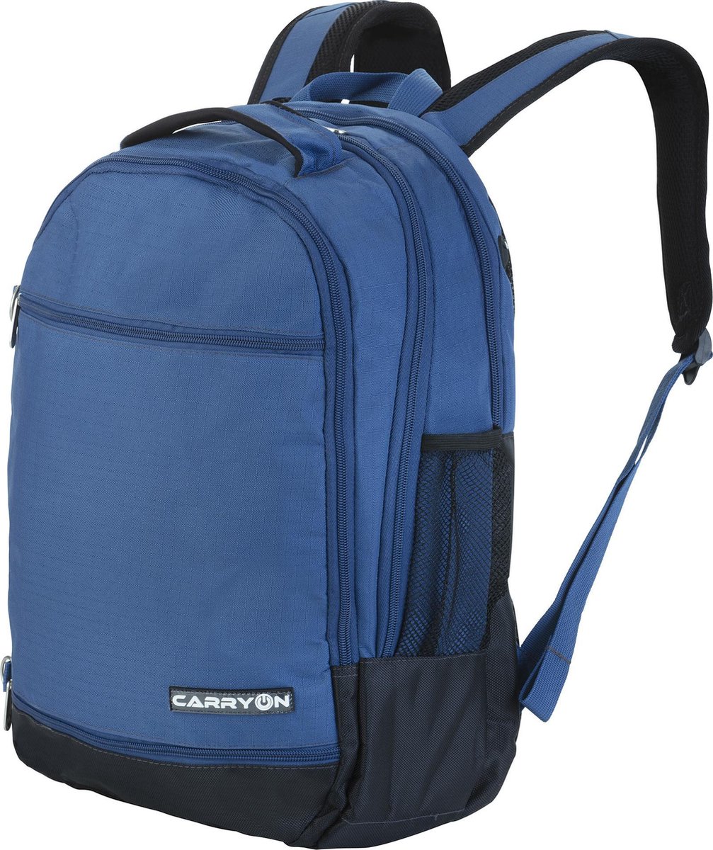 CarryOn Laptoprugzak 15,6 inch - Daily Laptoptas 28 Liter - Rugzak Laptop met extra opbergzakken - Blauw