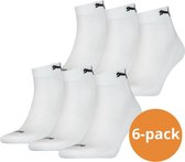 Puma Quarter Sokken Wit - 6 paar Witte enkelsokken - Maat 35/38