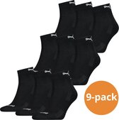 Puma Quarter Sokken Zwart - 9 paar zwarte enkelsokken - Maat 35/38
