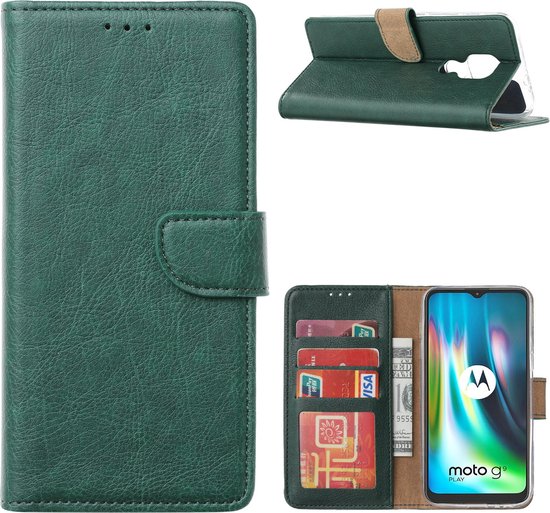 Étui Portefeuille Motorola MOTO G9 Plus avec support et porte-cartes - Vert