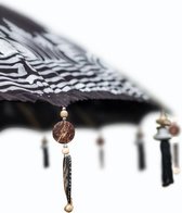 Bali parasol 180 cm zwart half zilver