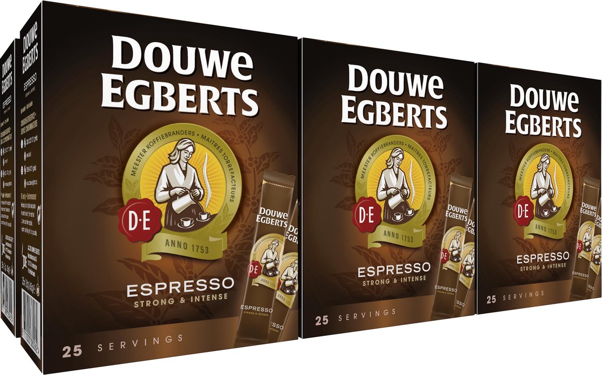 Douwe Egberts Espresso Sticks Oploskoffie  - 6 x 25 zakjes - Douwe Egberts