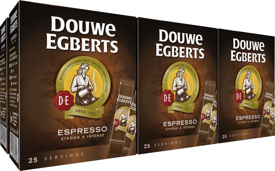 Douwe Egberts Espresso Sticks Oploskoffie  - 6 x 25 zakjes