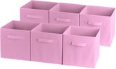 Allure Kast Organizers - opbergbox/mand - Speelgoed/kleding opberger - Set 6 stuks - 20 L - Roze