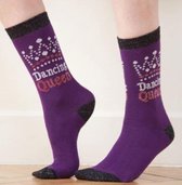 Dames sokken Dancing Queen - paars met lurex glitters - maat 37-42