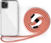 Voor iPhone 11 Pro PC + TPU Transparant All-inclusive acryl 2-in-1 schokbestendig telefoon beschermhoes met lanyard (oranje)