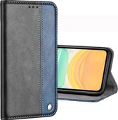 Voor iPhone 11 Pro Business effen kleur stiksels horizontale flip lederen tas, met houder en kaartsleuven en portemonnee (blauw)
