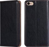 Voor iPhone 6 Plus PU + TPU Gloss Oil Effen Kleur Magnetische Horizontale Flip Leren Case met Houder & Kaartsleuf & Portemonnee (Zwart)