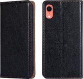 Voor iPhone XR PU + TPU glanzende olie effen kleur magnetische horizontale flip lederen tas met houder & kaartsleuf & portemonnee (zwart)