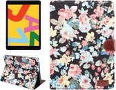 Dibase Voor iPad 10.2 inch Horizontale Flip Floral stoffen lederen tas, met houder & kaartsleuven & portemonnee & slaap / wekfunctie (zwart)