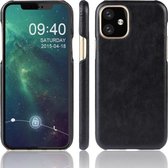 Schokbestendig Litchi Texture PC + PU-hoesje voor Apple iPhone 11 (zwart)