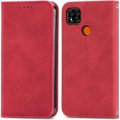 Voor Xiaomi Redmi 9A Retro Skin Feel Business Magnetische horizontale flip lederen tas met houder & kaartsleuven & portemonnee & fotolijst (rood)