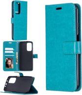 Voor Geschikt voor Xiaomi Mi 10T Pro Crazy Horse Texture Horizontale flip lederen tas met houder & kaartsleuven & portemonnee & fotolijst (blauw)
