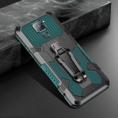 Voor Geschikt voor Xiaomi Redmi Note 9 Machine Armor Warrior schokbestendige pc + TPU beschermhoes (legergroen)