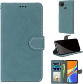 Voor Xiaomi Redmi 9C Retro Frosted Horizontale Flip PU lederen tas met houder & kaartsleuven & portemonnee & fotolijst (blauw)