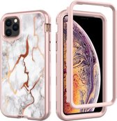Voor iPhone 11 Pro Electroplated IMD Volledige dekking Schokbestendige pc + huid + siliconen hoes (GW12E)