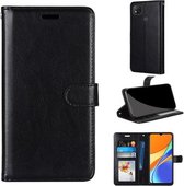 Voor Xiaomi Redmi 9C Pure Color Horizontale Flip PU lederen tas met houder & kaartsleuven & portemonnee & fotolijst (zwart)