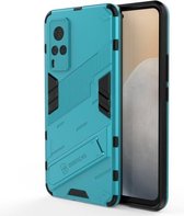 Punk Armor 2 in 1 PC + TPU schokbestendig hoesje met onzichtbare houder voor vivo X60 5G (blauw)