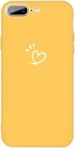 Voor iPhone 8 Plus / 7 Plus Love-heart Letter Pattern Colorful Frosted TPU telefoon beschermhoes (geel)