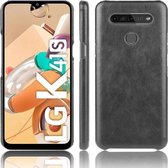 Voor LG K41S Shockproof Litchi Texture PC + PU Case (Zwart)