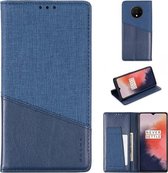 Voor OnePlus 7T MUXMA MX109 horizontale flip lederen tas met houder en kaartsleuf en portemonnee (blauw)
