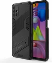 Voor Samsung Galaxy M51 Punk Armor 2 in 1 PC + TPU schokbestendig hoesje met onzichtbare houder (zwart)